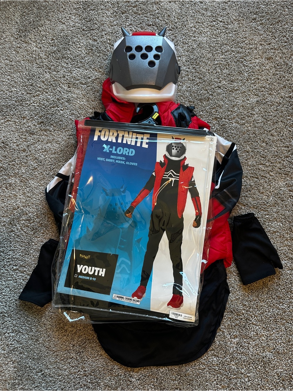 X-Lord Kids Costume - Red & Black in size M - Picture 3 of 3